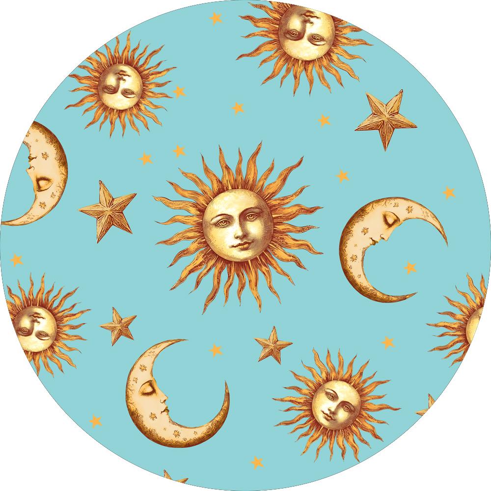 Moderne Ronde Vloerkleed Zon Maan Ster Antislip Ronde Kleden Groot Rond Tapijt voor Slaapkamer 600MMx600MM