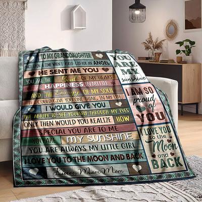 1PC Heartfelt Messages for Granddaughters Blanket, Throw For Sofa, Bed, Travel, Printing Blanket With Soft And Warm Fabric Yy250918186
