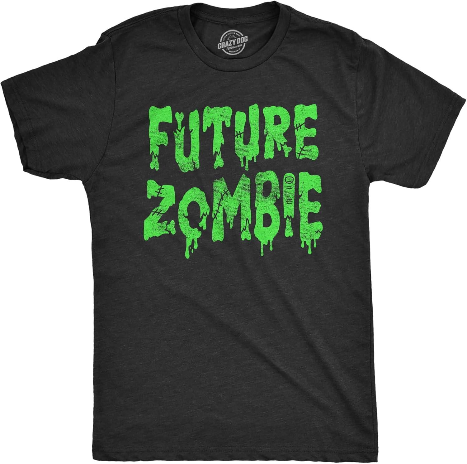 Мужская футболка Future Zombie Смешная Жуткая Слизистая Нежить Зомби Футболка для Парней S