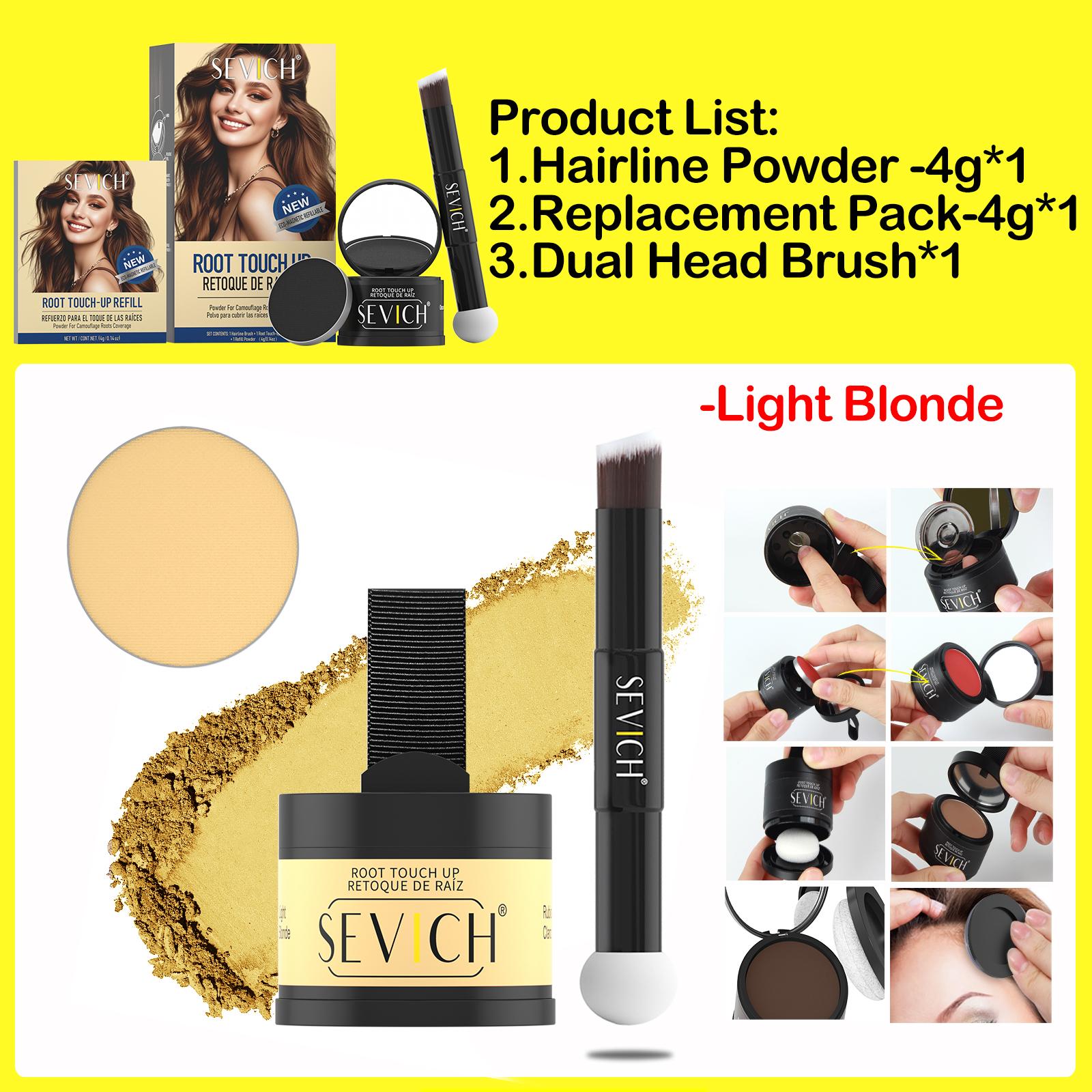 

Пудра-консилер для лінії росту волосся Тимчасовий засіб для маскування коренів волосся Контроль країв лінії росту волосся Маскування сивини Пудра-тінь для лінії росту волосся Миттєво