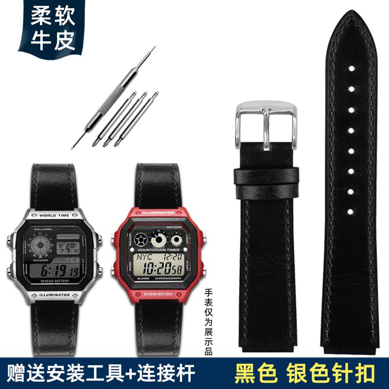 

Для часов Casio Casio AE1200/1300/1000/A158W/f91w/AE-1200W A158/159/168 Модифицированный Ретро Винтажный Ремешок из Натуральной Кожи 18 мм 18mm