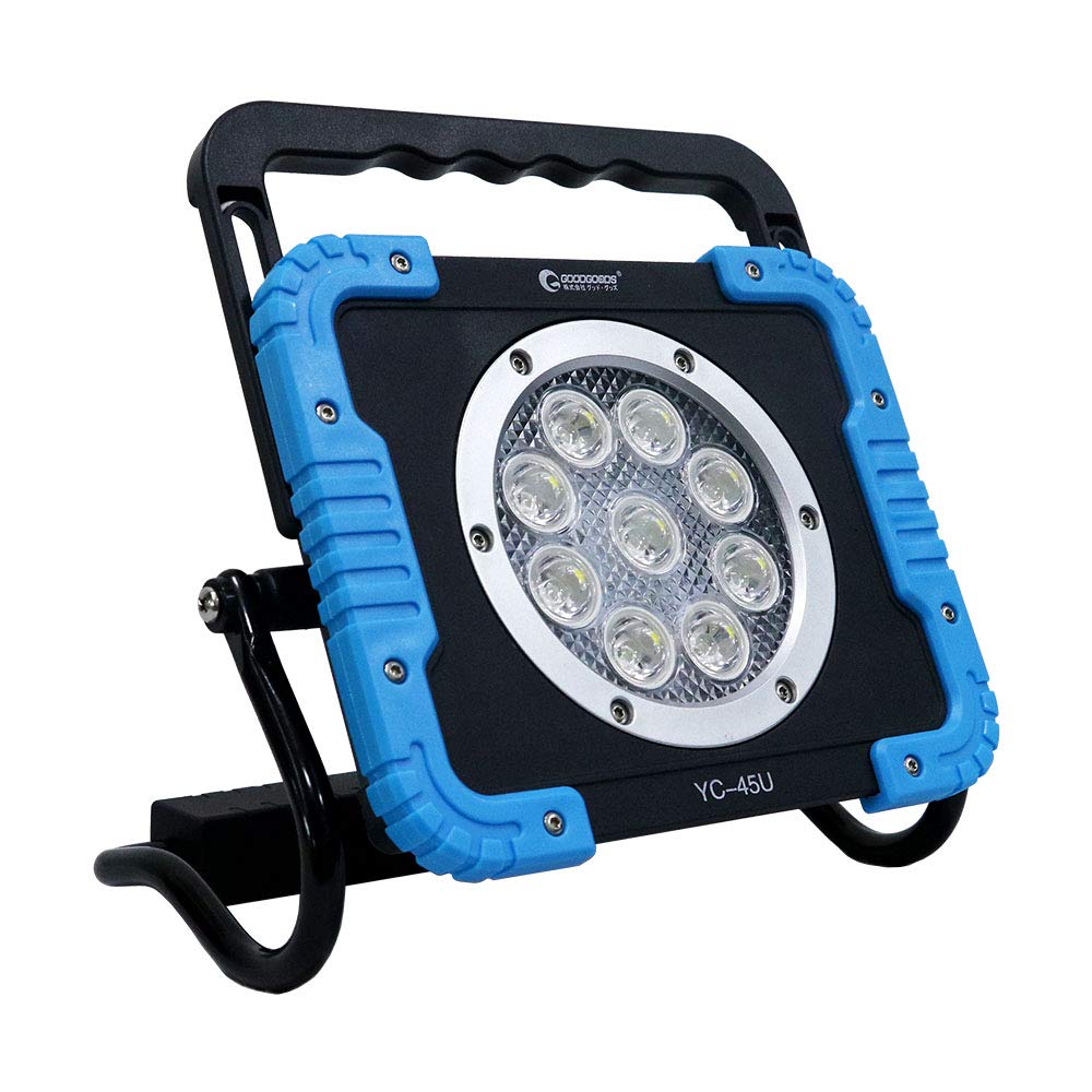 

GOODGOODS LED Floodlight, Rechargeable Work Light, 45W, IP65 Waterproof, Smartphone Charging, Daylight White, Ultra Bright, Portable, Outdoor