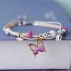 Cute Colorful Butterfly Bracelet for Women Girl Fashion Hand-woven Star Bell Beads Flower Pendant Bracelet Sister's Jewelry