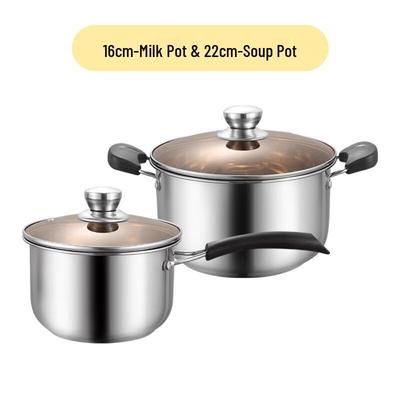 Verdickter Edelstahl Eimer Milch- & Suppentopf Set