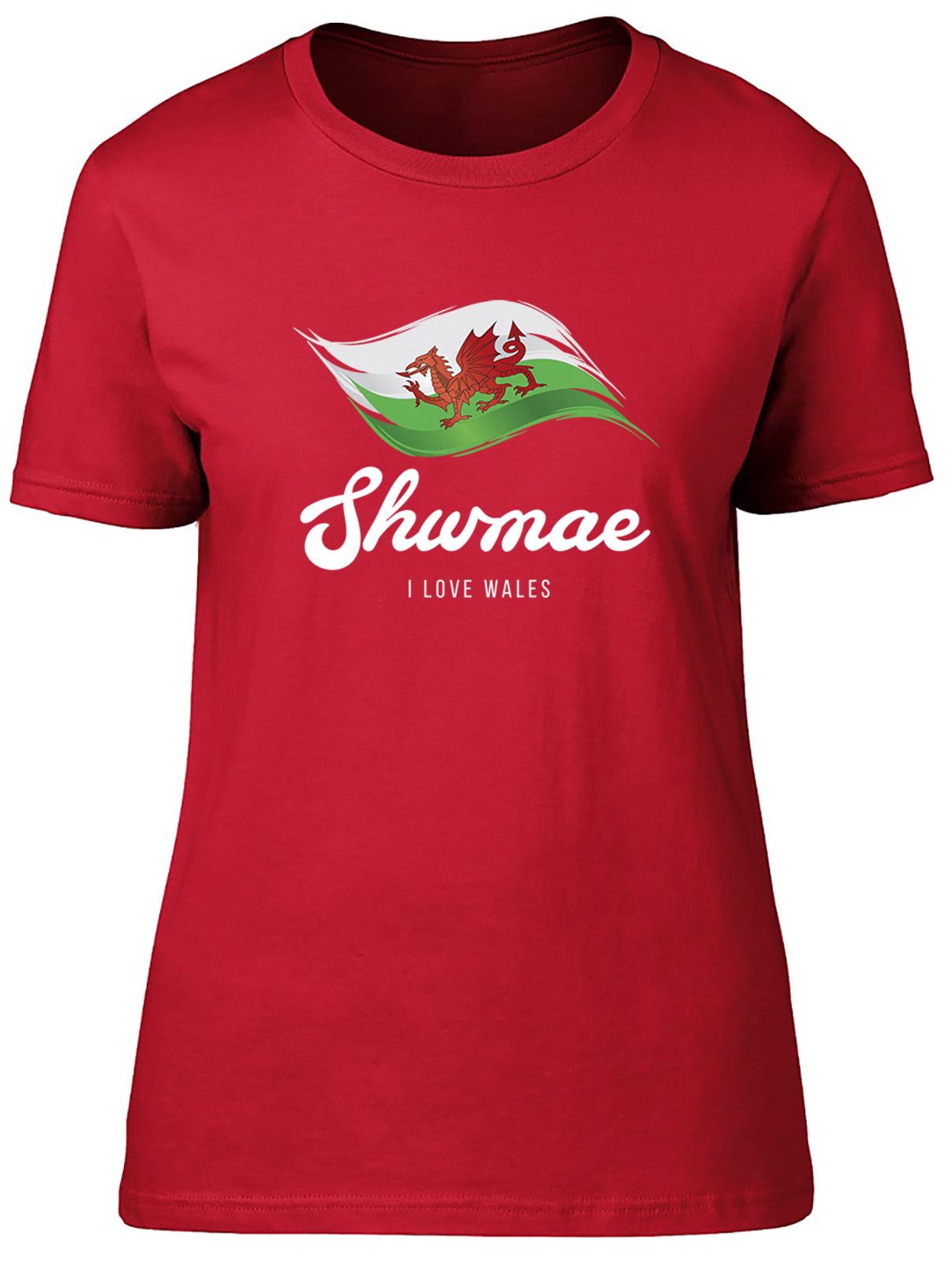 Shwmae I Love Wales Welsh Unisexs TShirt Ladies Gift Tee 2XL