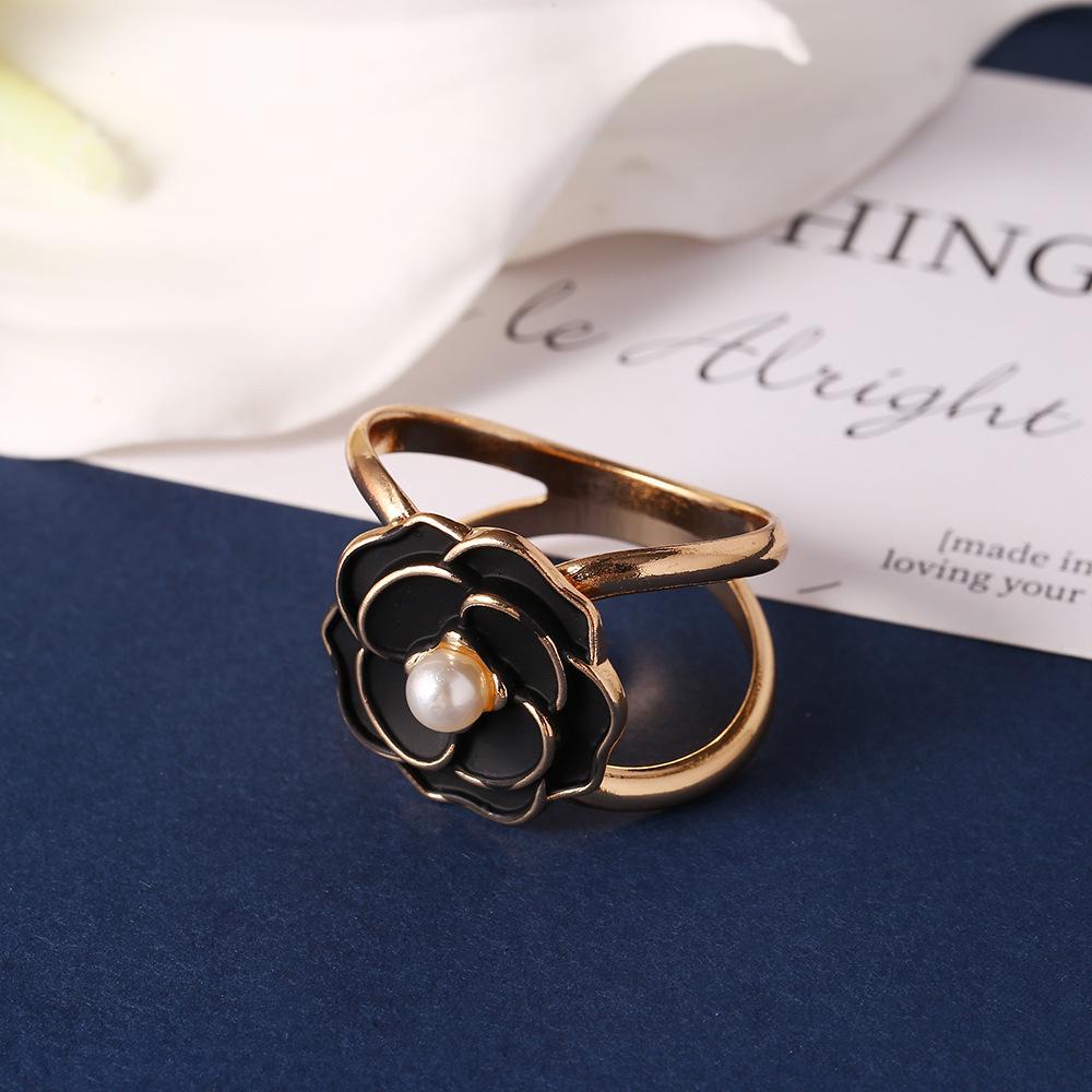 Korean Pearl Camellia Scarf and Shawl Buckle for Fashionable T-Shirts