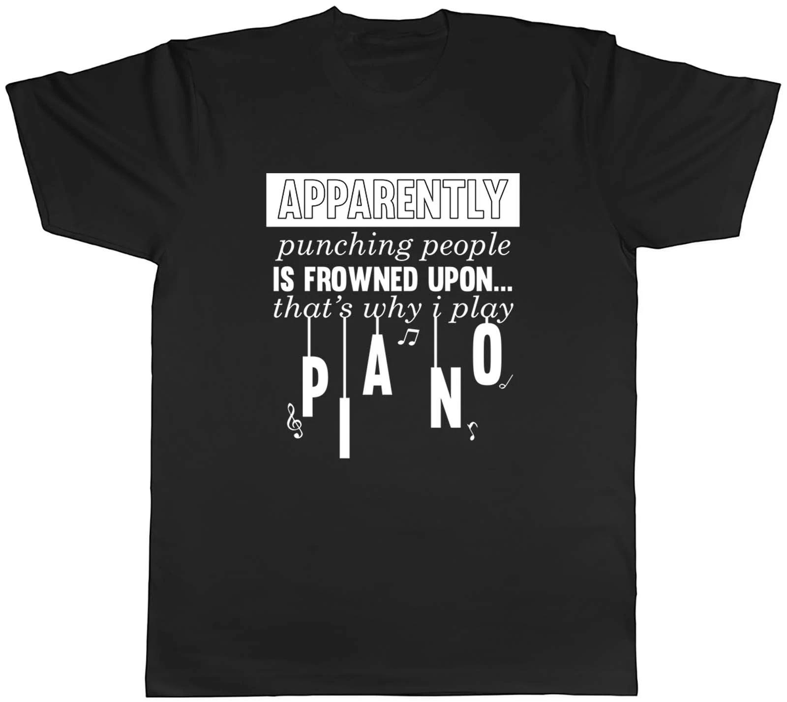 Funny Piano Punching People is Frowned Upon Mens T-Shirt Tee Gift Top S