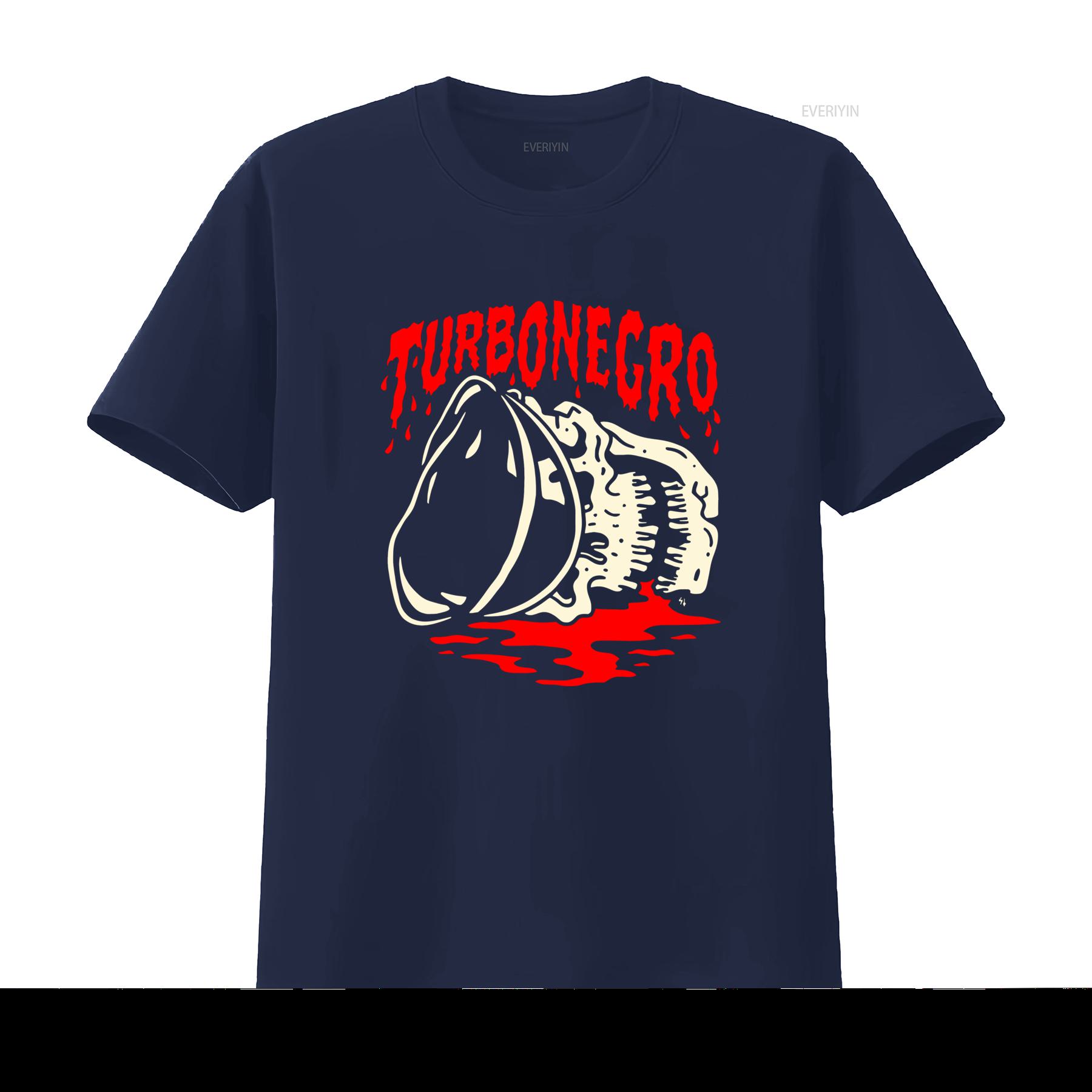 

TURBONEGRO Skull Print T Shirt Rock Band Inspired Design for Men vintage Washed Stretched Casual fashion Top For Everyday Wear M