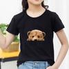 Kids Cotton T Shirt Cute Peeking Bear Cub Print Crew Neck Short Sleeve Tee Casual Breathable Boys Girls Summer Tops