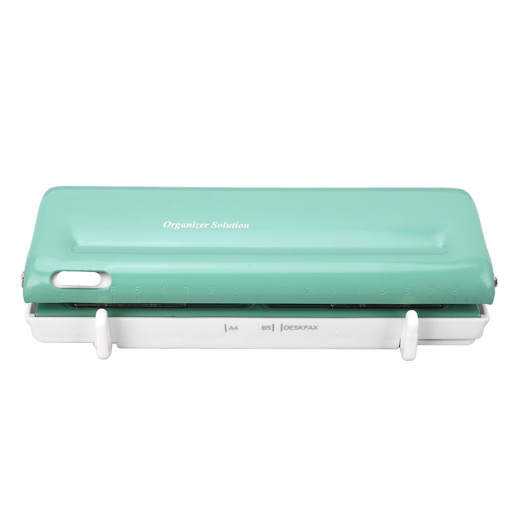 6 Hole Paper Puncher Spacing Adjustable Planner Hole Puncher for A4 A5 B5 A6 A7 Green