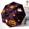 1pc Halloween Party Automatic Open/Close Umbrella with One-Touch Button, Compact Folding Canopy, Sturdy 8-Rib Windproof Design -027