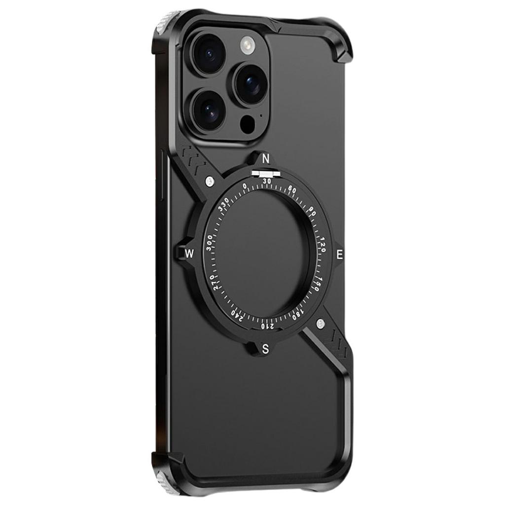 For iPhone 13 Pro Magnetic Case with Kickstand Four Corner Airbag Heat Dissipation Metal Phone Cover