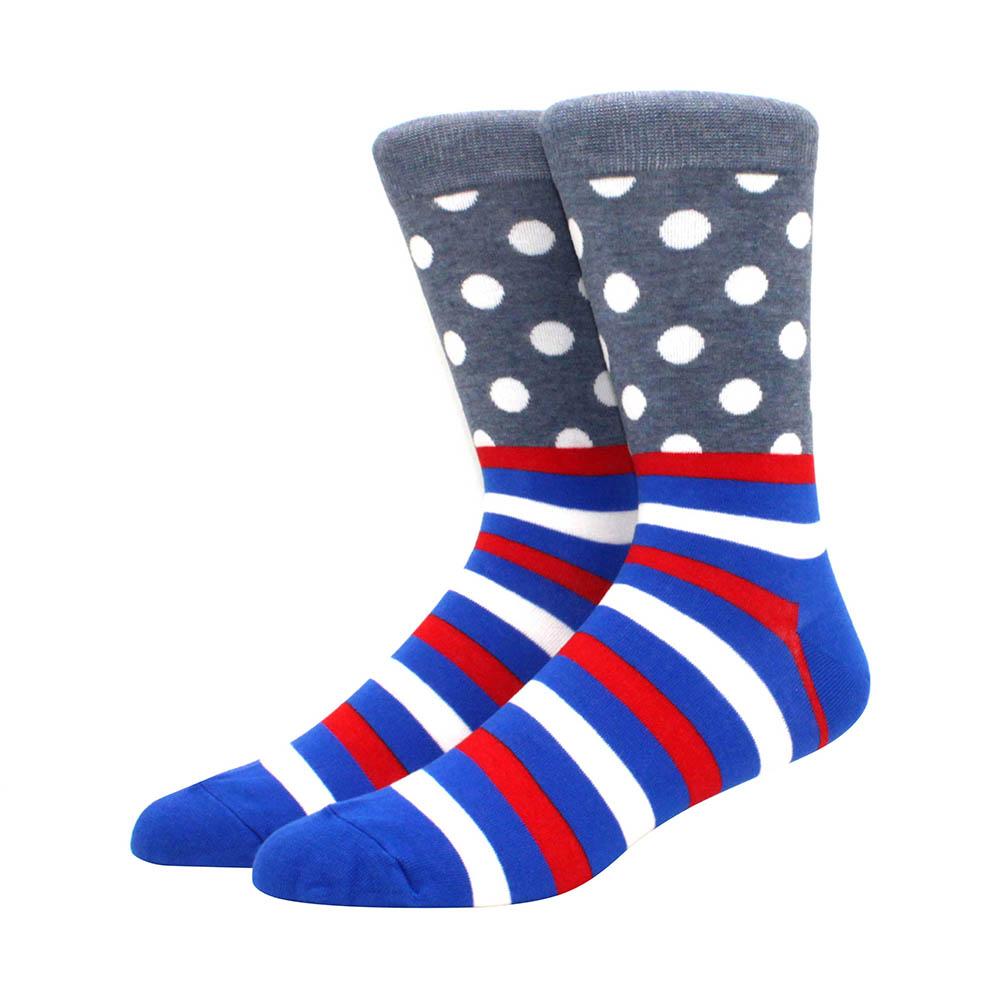 High quality geometric pattern men's socks irregular polka dot casual calf socks
