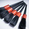 5pcs/set Black & Red Quality Car Detail Brush Boar Hair Brushes Tool For Car SU