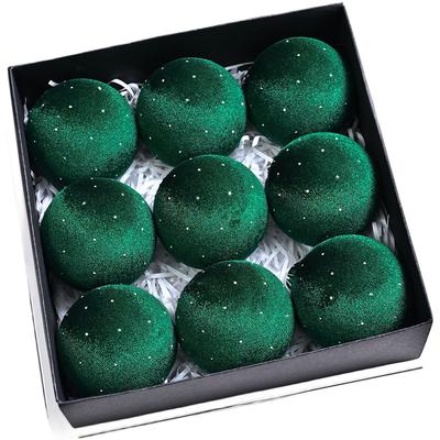 9-teiliges Set Samtkugel-Ornamente für den Weihnachtsbaum zum Aufhängen, Leichte Dekorationen mit weicher Textur für festliche Feiertagsdekoration