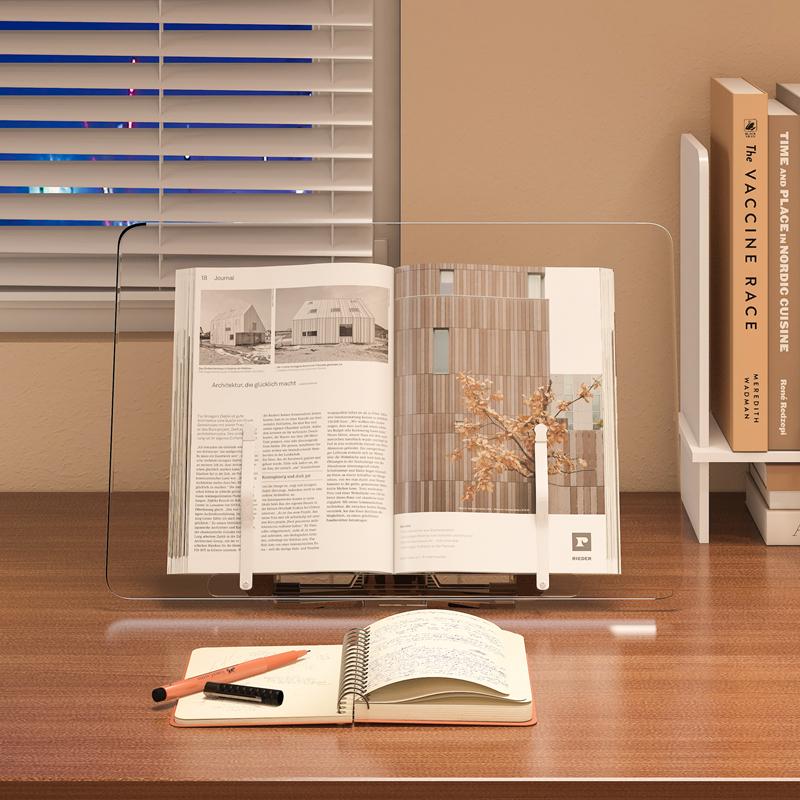 Junhan Acryl Transparent Multifunktionaler Buch- & iPad-Ständer