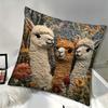 Vintage Pillow Case Alpaca Print Decorative Pillowcase Creative Cushion Cover  Sofa Decoration
