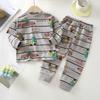 Kids Cotton Thermal Underwear Set Boys Girls Autumn Pajamas Home Wear Long Sleeve Top And Pants Baby Warm Base Layer