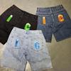 DRIPX Y2k Streetwear Jeansshorts Lässige Mode Print Gothic Schwarze Denim-Shorts