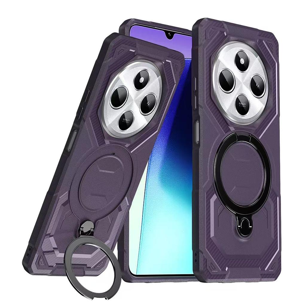 Case For Redmi 14C 360° Rotate Ring Stand Car Magnetic Shockproof Cover For Redmi Note 14 Pro Plus 4G 5G Protective Bracket Case