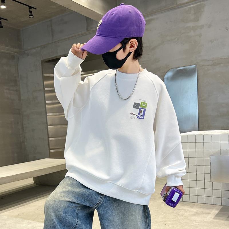 Jungen Langarm Baumwoll-Sweatshirt Frühling Herbst Lässiges Oberteil