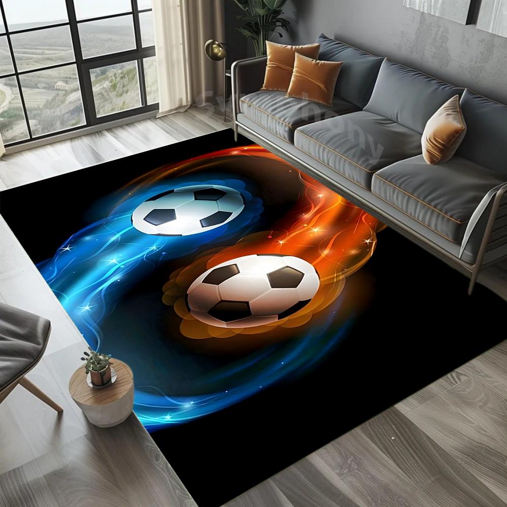 Colorful Football Pattern Area Rug Colorful Soccer Ball Decor Soft Non-slip Carpet Kids Room Bedroom Living Room Decor Floormat