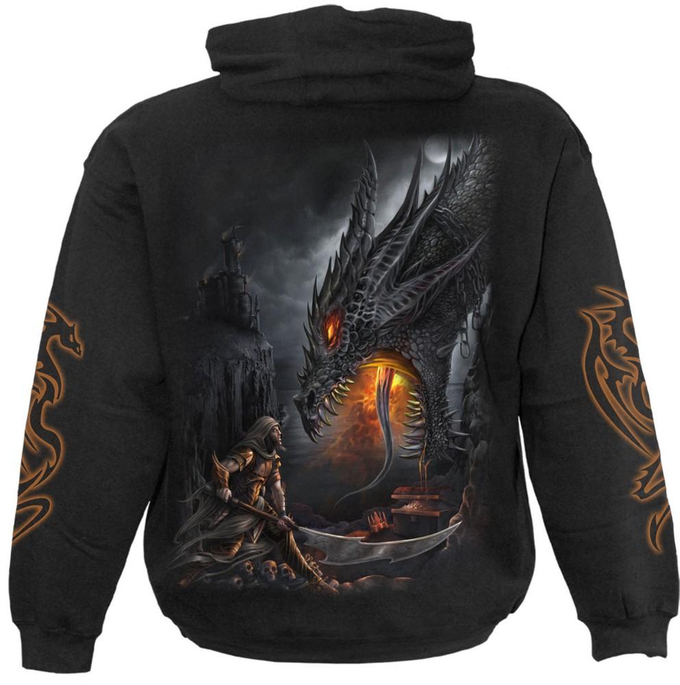 Spiral Direct Dragon Slayer with Hood Skeleton/ Biker/ Dragon/ Skull/ Unisex T-Shirt XXL