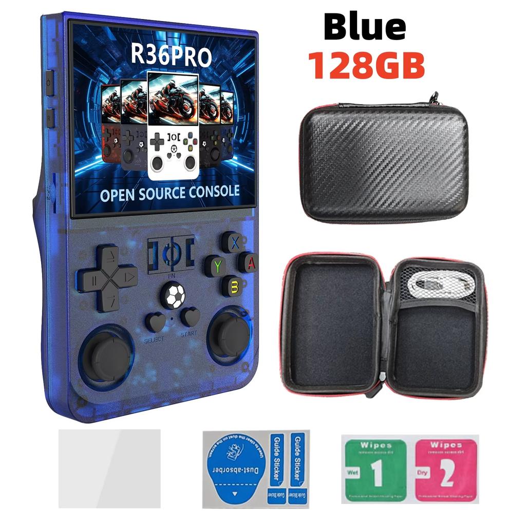Console per videogiochi portatile retrò R36 Ultra Schermo IPS 128GB Giochi Lettore tascabile portatile Sistema Linux R36S R36 PRO