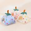 Comfortable Pet Sanctuary Plush Strawberry Hamster Bed, Soft Winter Warm Hideout, Cute Cozy Enclosed Cave Bed for Gerbil, Sugar Glider,