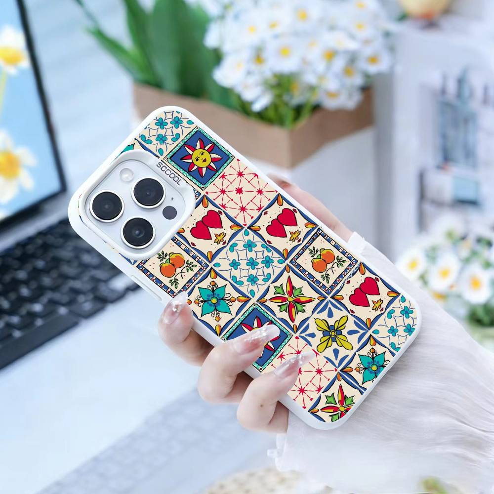 Collage  Phone Case For IPhone 16 17 15 14 12 13 Pro Max white Color Shockproof Cover
