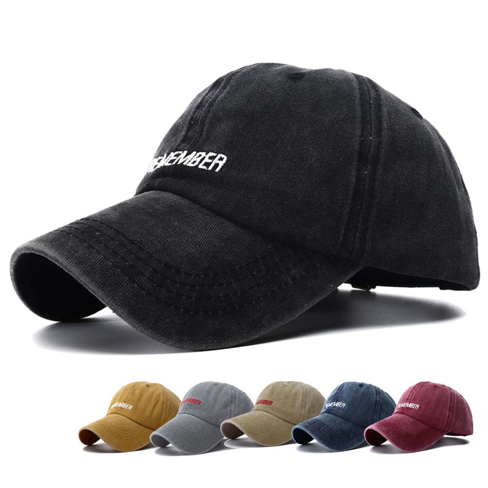 Fashion Letter Embroidery Washed Cotton Baseball Cap Retro Vintage Snapback Hat Adjustable Outdoor Sunscreen Hats for Women Men