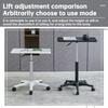 Household Simple Bedside Table Sofa Table Adjustable Height Small Table Flexible Rotation Mini Movable Table