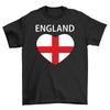 England Big Heart Logo T-Shirt Mens Womens Tees Top Adults and Euro 2024 Football Fan Tee Shirt