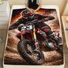 1Pc Motor trail op Print Flannel Blanket High Quality Warm Comfortable Cover for All Seasons Perfect for Gifts Home Decor