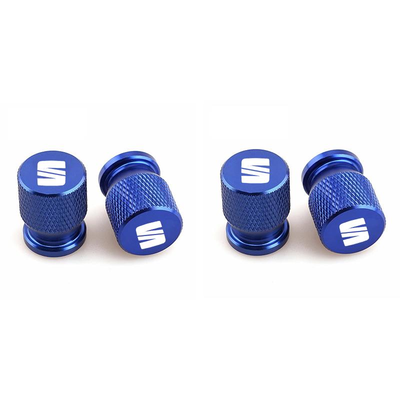 4Pcs Aluminum Styling Car Wheel Tire Valve Caps Dust Covers Rim For Seat Tarraco Arona Ateca Ibiza Toledo Mii Leon Arosa Exeo FR