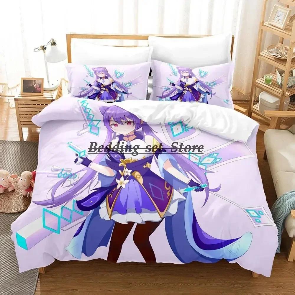 Genshin Impact Game Bedding Set Single Twin Full Queen King Size Bed Set Aldult Kid Bedroom Duvetcover Sets Anime Bed Sheet Set