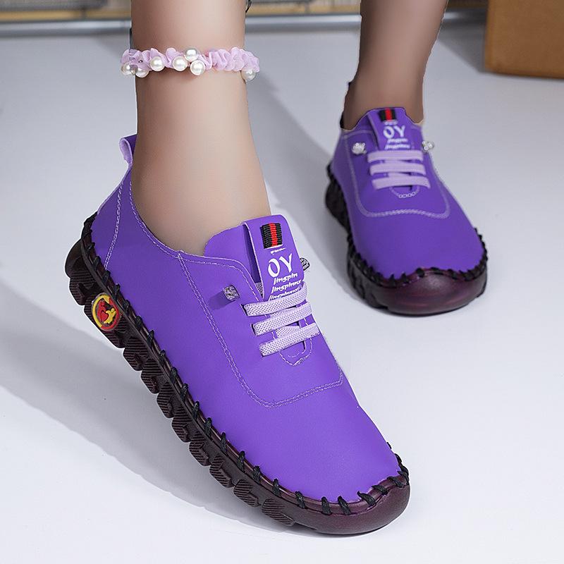 Sneaker für Damen Weicher Komfort Flache Loafer Schuhe Slipper Neue Mode Outdoor Rutschfest Lässige Lederschuhe Zapatillas Mujer