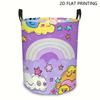 1pc Collapsible Cloud And Star Storage Basket Soft Round Organizer Bin with Sturdy Handle, Space-Saving Design Suitable for Room, Bathroom And Living 