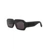 Philipp Plein Square Frame Acetate Sunglasses Black Black Smoke