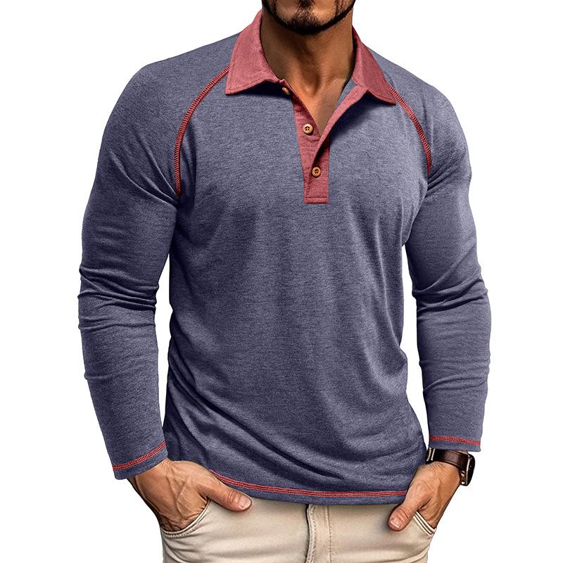 Men's Long-sleeved Lapel T-shirt POLO Shirt Men's Autumn Bottoming Shirt Top