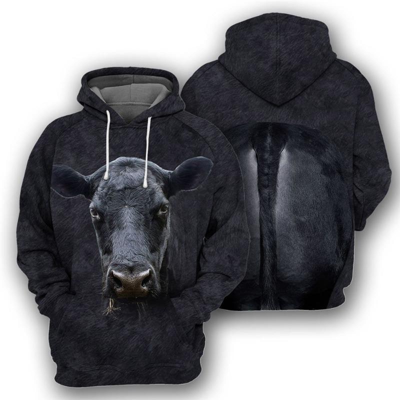 3D Eternal Love Heren Hoodie Losse Casual Lange Mouw Modieus 3D Dierenprint XS