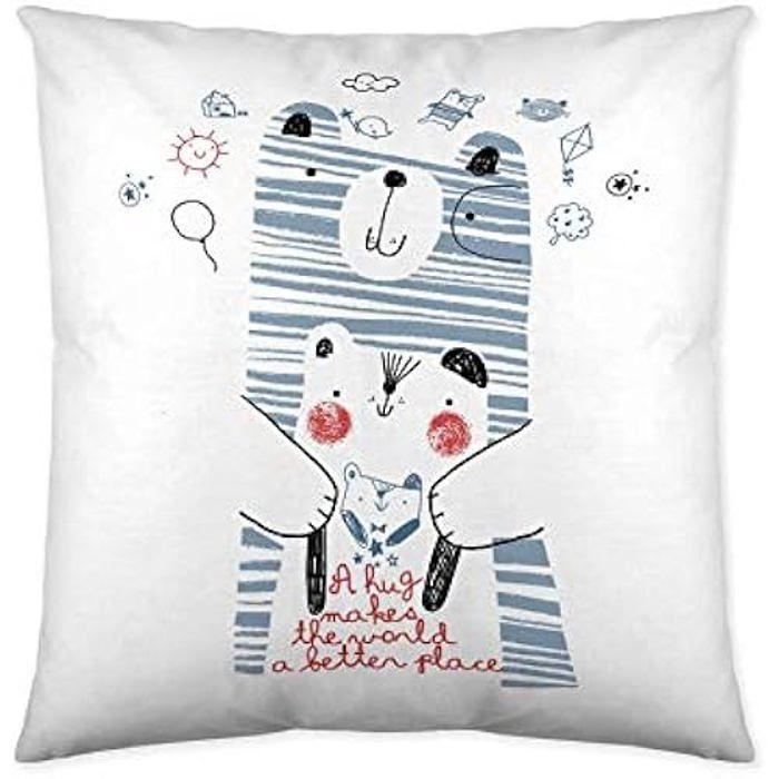 Housse de Coussin - COOL KIDS - Daddy Bear - 50 x 50 cm - Multicolore - Style Enfant
