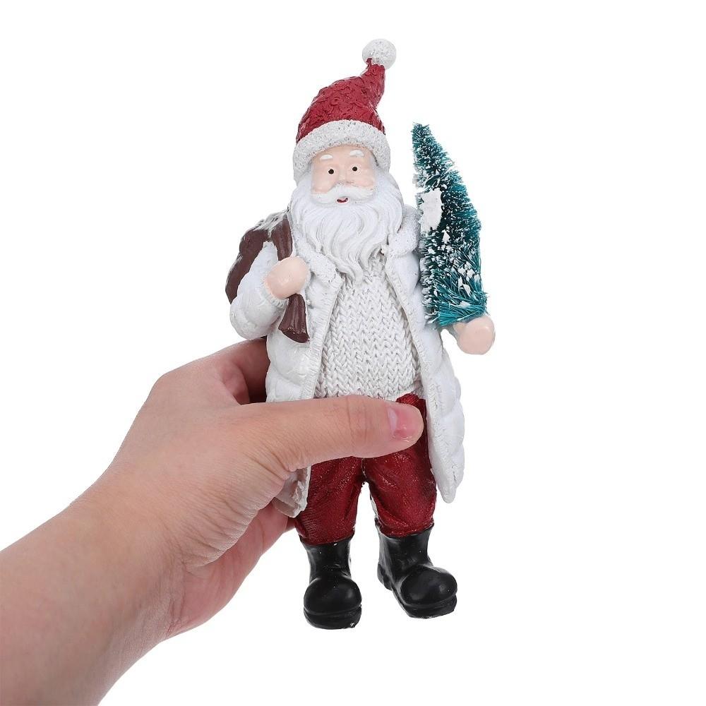 Resin Christmas Figurine Standing Holiday Santa Statue Santa Claus Ornaments  Home Decor