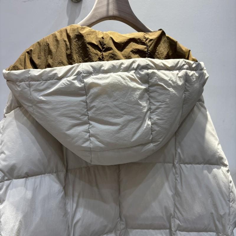 Womens Long Puffer Coat With Hood Oversized Loose Fit Duck Down Winter Jacket White Black Beige Army Green