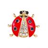 Weiman Red Insect Ladybug Brooches Luxury Women Fashion Rhinestone Crystal Gold Plated Alloy Customize Designer Brooch Pins