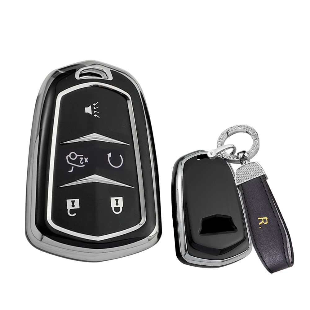 

SANRILY Чехол для ключа Cadillac, Держатель для ключей, Чехол для ключа, Защита ключа, Применимо к Cadillac ESV, Compatible with car genuine чёрный