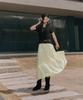 Deoesji 26Ss Deoesji Collabo 100% Compressed Cotton Tiered Skirt