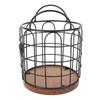 Coffee Pod Holder Iron Wire Weighte Wooden Base Coffee Capsule Storage Basket for Kitchen