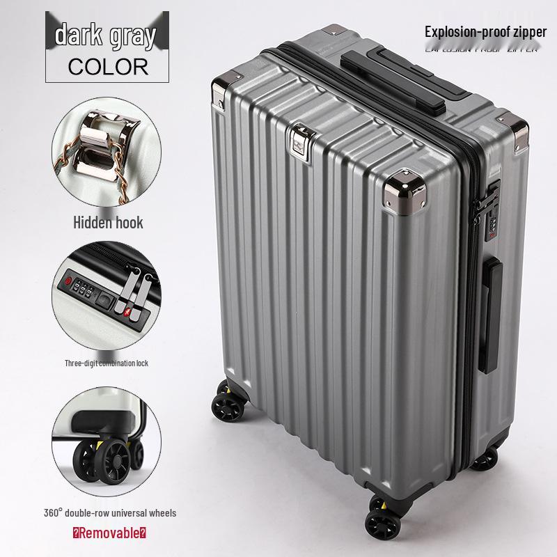 24-inch Women's Ultralight Trolley Suitcase - Large Capacity, Thickened Design with Zipper - 20-inch Cabin Option