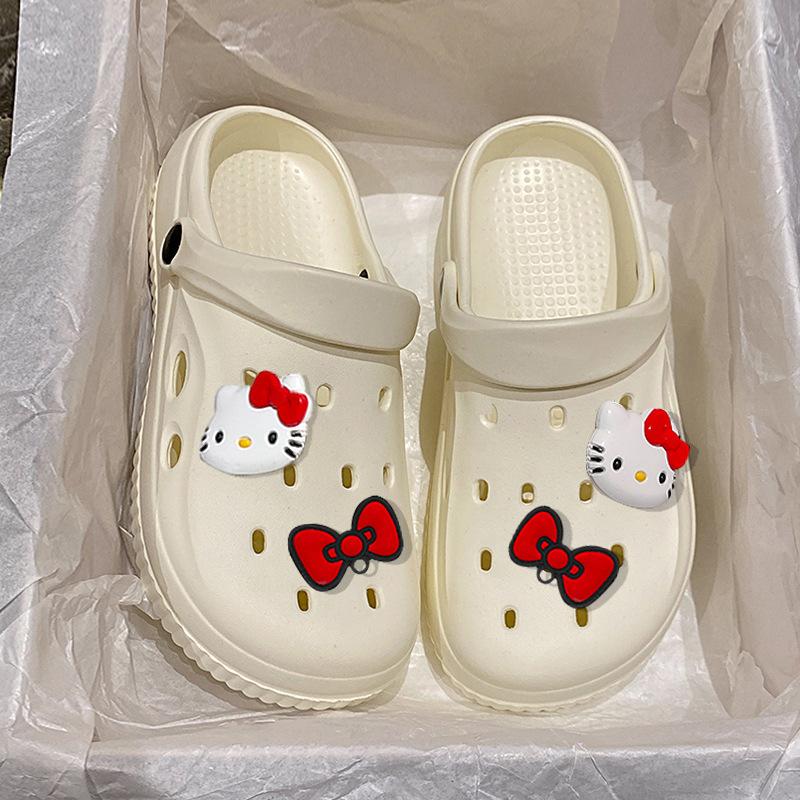 Slippers new summer outer wear thick-soled soft-soled heightening Mori flat-bottomed slippers 36